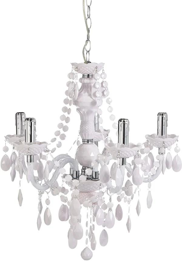 Reality R1107-01 Luster Chandelier with Chrome - White