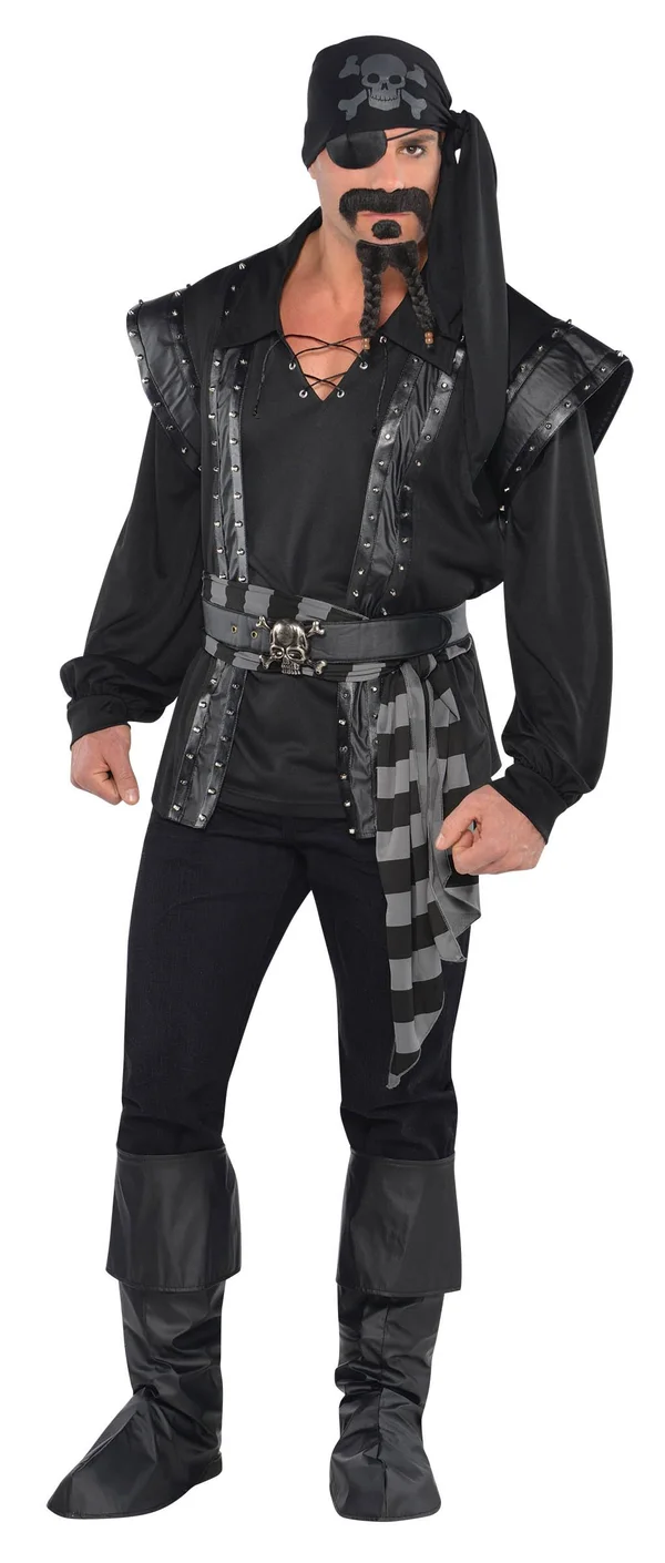Amscan Dark Sea Scoundrel Adult Men's Costume - Black