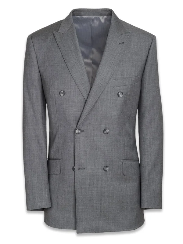 Men's Suit - Classic Fit in Solid Grey Sharkskin, Paul Fredrick