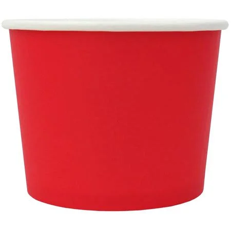 [1 - 000 Count] Red Paper Ice Cream Cups - 12 oz Eco-Friendly Paper Bowls, Many Colors & Sizes - Frozen Dessert Supplies, Size