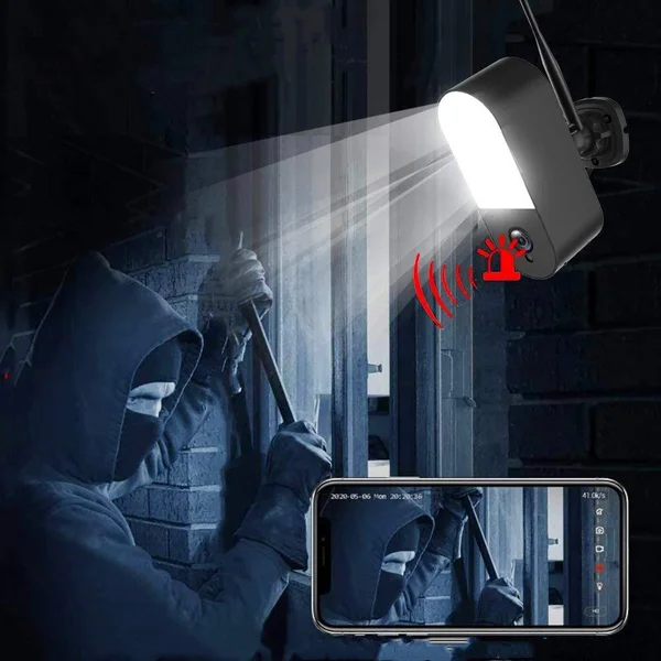 WESECUU [Floodlight u00262Way Audio] Security Camera Outdoor, WiFi Floodlight Cam, 3MP, Color Night Vision, AI Human Detection 110d