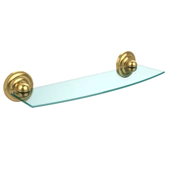 Allied Brass Prestige Que New Collection 18 inch Glass Shelf Polished Brass