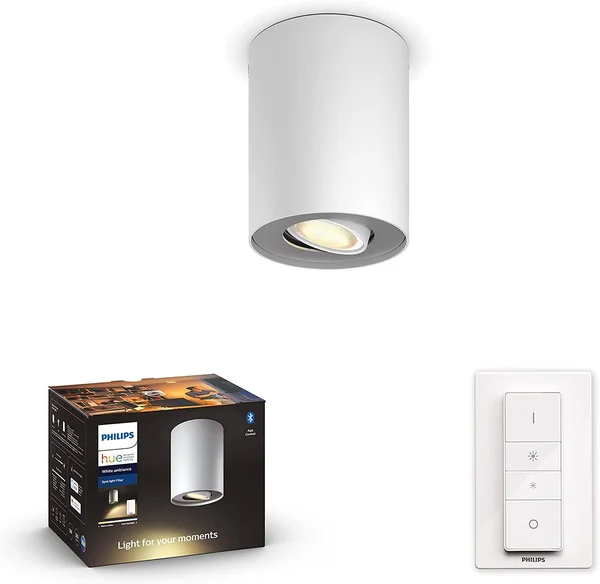 Pillar Hue Single Spot White 1 x 5 - 5W - Philips Hue