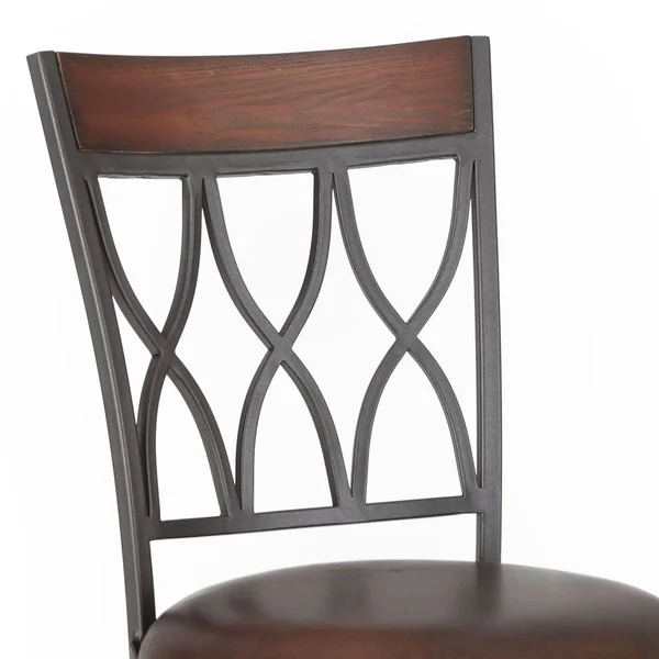 Steve Silver Wallen Faux Leather Swivel Counter Stool, Brown/Dark Silver