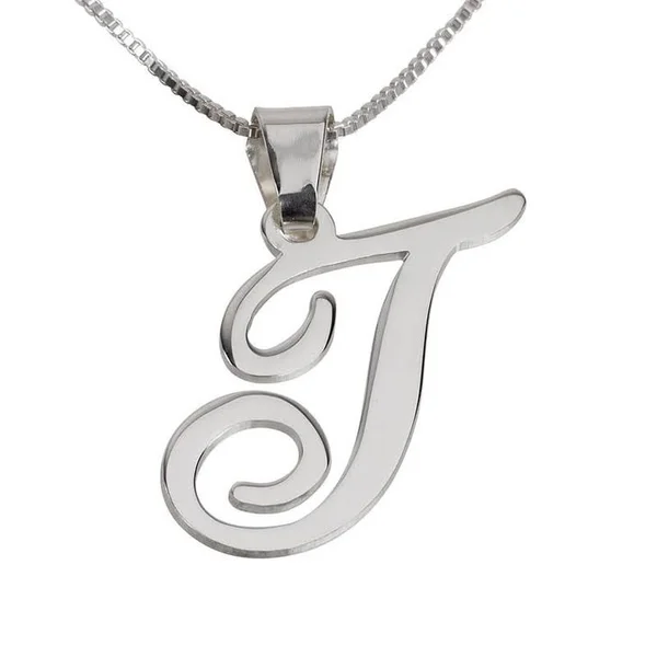 Initial Pendant Necklace in 14K White Gold by ONecklace