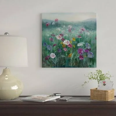 &Cosmos at Dawn& by Danhui Nai Graphic Art Print on Wrapped Canvas East Urban Home Size: 26x22 H x 26x22 W x 0.75x22 D