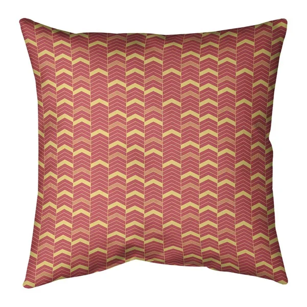 Porch & den Athens Warm Tones Lined Chevrons Throw Pillow - 16 x 16 - Orange & Yellow - Polyester