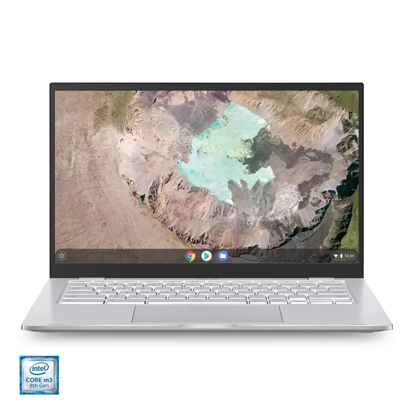 Asus Chromebook C425 Clamshell Laptop - 14x22 FHD 4-Way NanoEdge, Intel Core m3-8100Y Processor, 4GB RAM, 128GB eMMC Storage, Bac