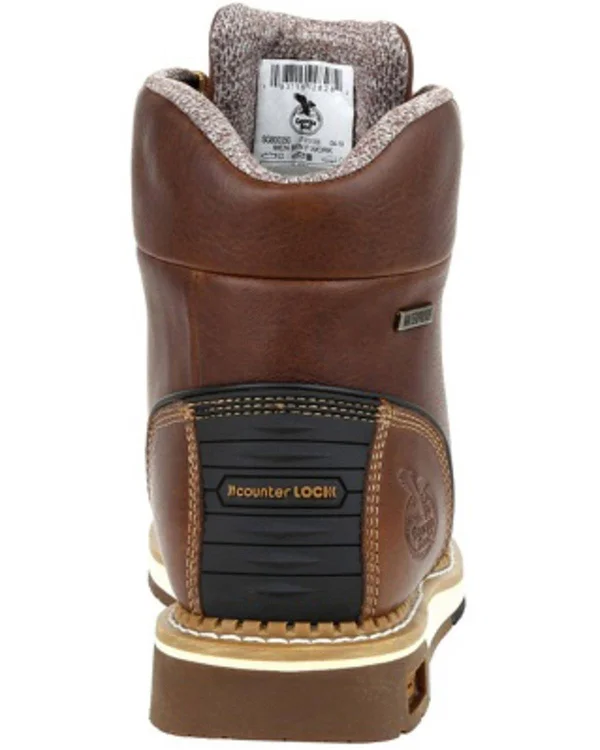 Men's Georgia Boot GB00351 Wedge Steel Toe Waterproof Work Boot, Size: 7, Brown