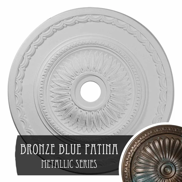 29 1/2x22OD x 3 5/8x22ID x 1 5/8x22P Sunflower Ceiling Medallion (Fits Canopies Up to 5 5/8x22) Ekena Millwork Finish: Bronze Bl