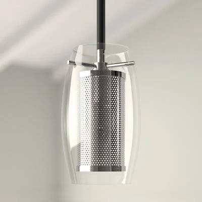 Depp 1-Light Single Cylinder Pendant Mercury Row Finish: Black/Chrome