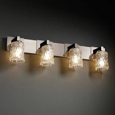 Zak 4-Light Vanity Light Astoria Grand Shade Color: Clear Textured, Finish: Brushed Nickel