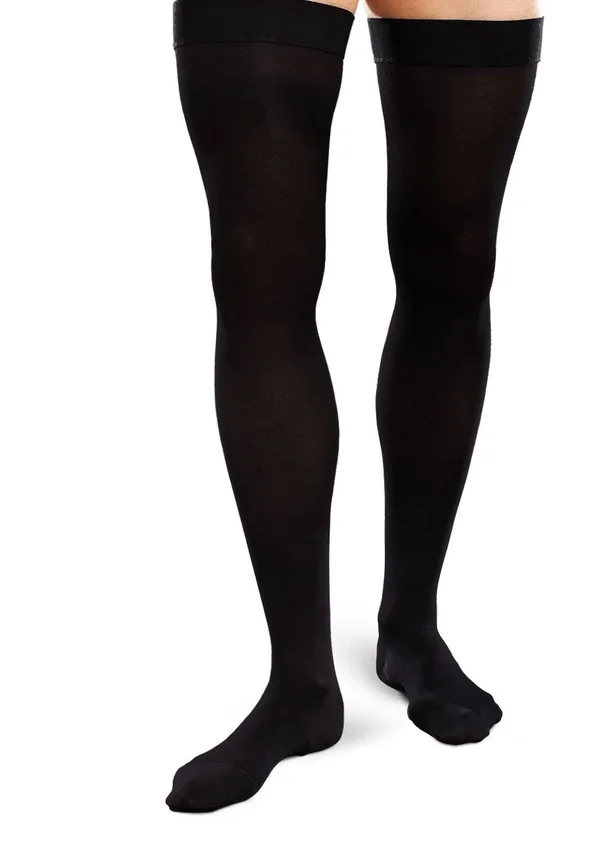Therafirm Ease Opaque Men's 20-30 mmHg Thigh High - Large Short, Black