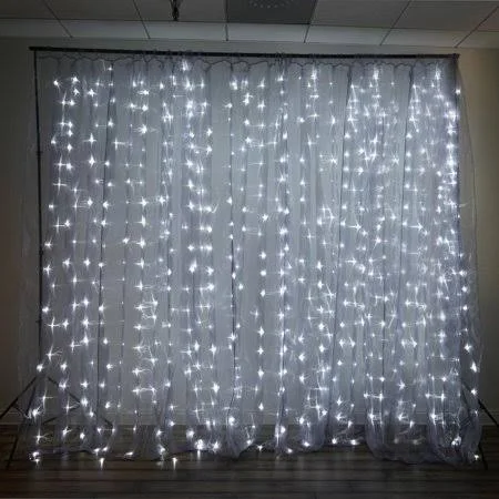 20ft x 10ft 600 Sequential Cool LED Lights Big Photography Organza Curtain Backdrop
