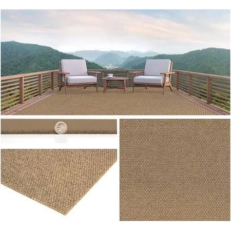 4&x6& Soft Indoor/Outdoor Hobnail Style Area Rugs. Lightweight and Flexible for Easy Cleaning and Transport (Color: Chestnut), S