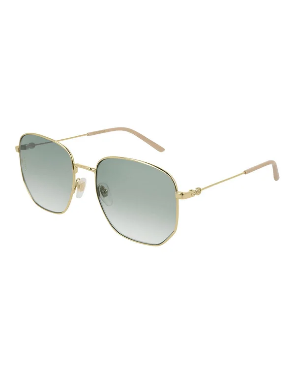 Gucci Green Gradient Hexagonal Ladies Sunglasses GG0396S 002 56