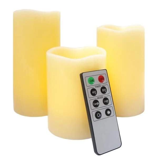 FRF Flameless LED Candles - 3 Mooncandles with Remote Control