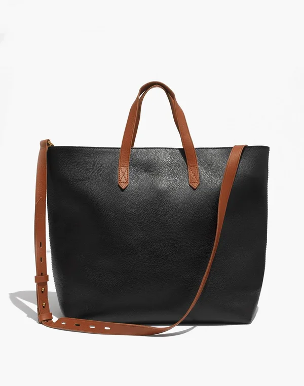 Madewell The Zip-Top Transport Carryall in True Black Brown - Size One S