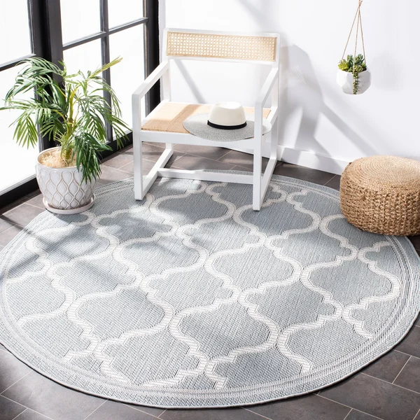 Safavieh Bermuda 810 Area Rug, Light Blue, Ivory, 6&7x22 x 6&7x22 Round
