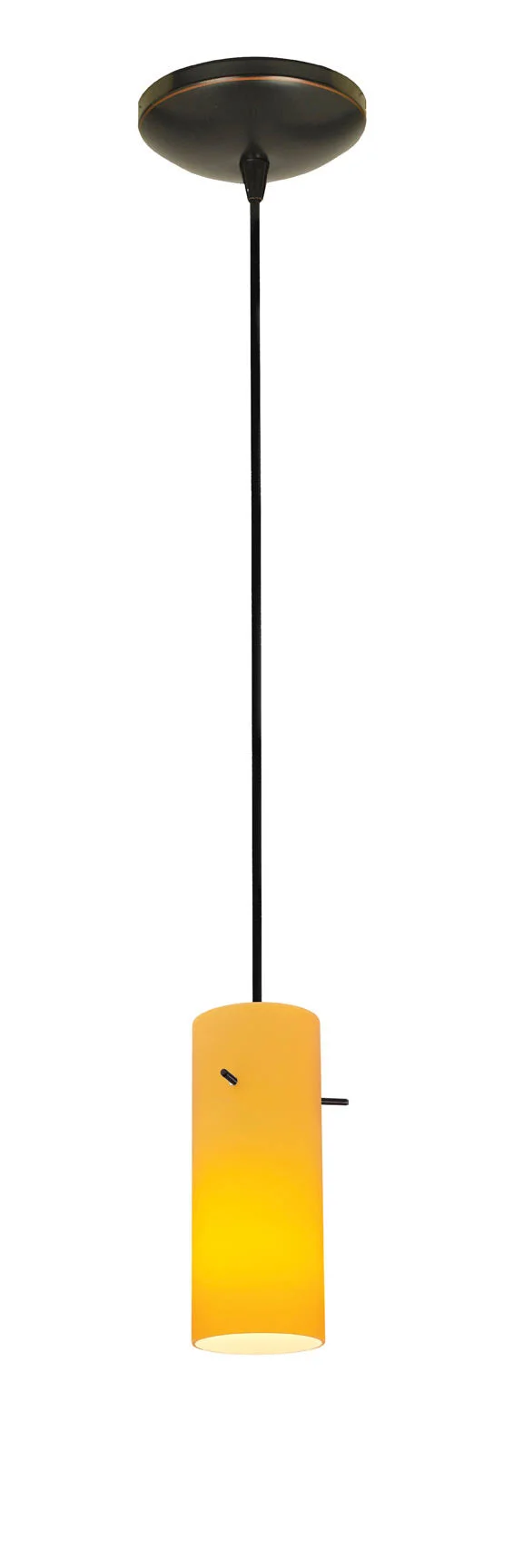 Access Lighting 28030-1C-BS/RUSKY Sydney 1 Light Cylinder Glass Pendant in Brushed Steel with Ruby Sky Glass