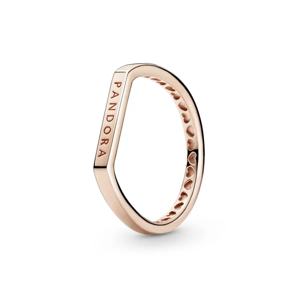 Pandora Logo Bar Stacking Ring - Size 5 - Gold, 189048C00-50