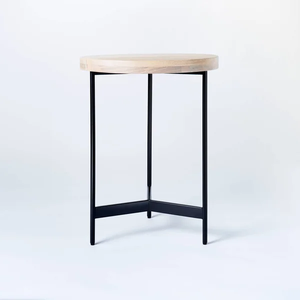Villa Park Round Wooden End Table Brown - Threshold Designed with Studio McGee
