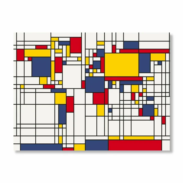 Trademark Art Mondrian World Map Canvas Art by Michael Tompsett - 30x47