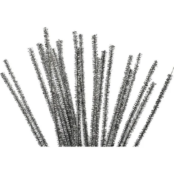 Creativ Company Pipe Cleaners, Thickness 6 mm, L: 30 cm, 24 Pcs, Silver