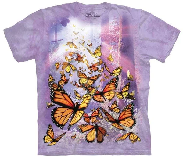 The Mountain Adult Unisex T-Shirt - Monarch Butterflies 5XL, Purple