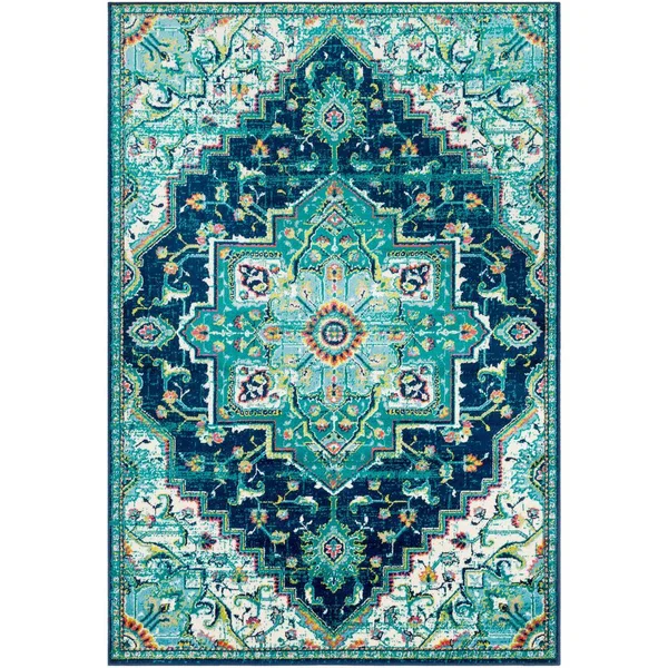Walmart Indie Teal Traditional 8&10 inch x 12&10 inch Area Rug