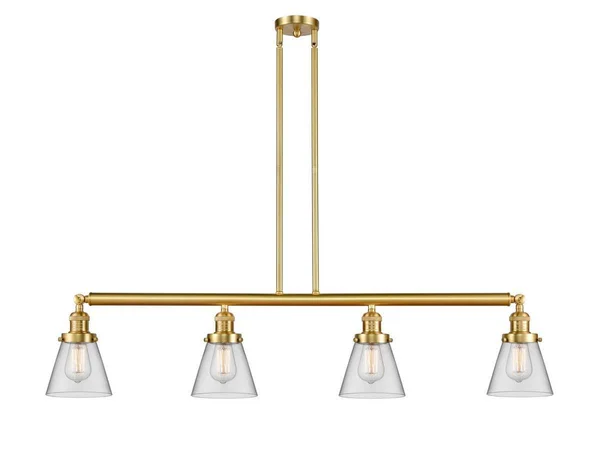 Innovations 214-SG-G62-LED Small Cone 4 Light Island Light in Satin Gold