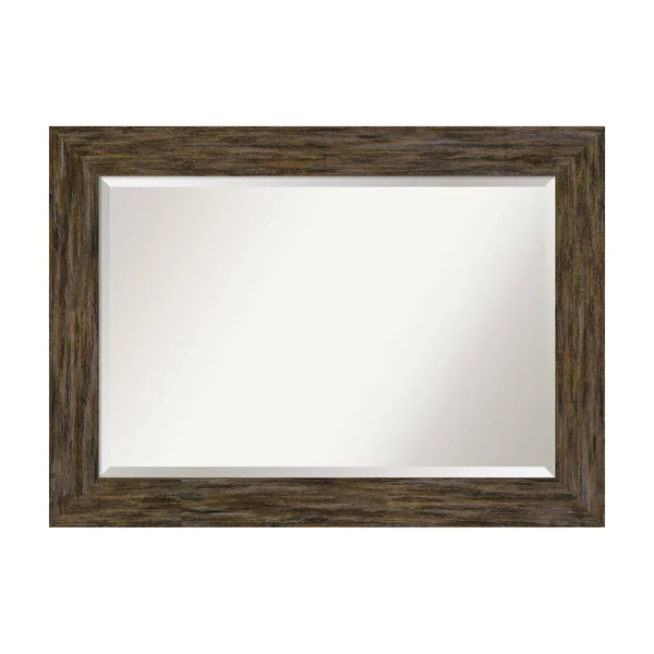 Amanti Art Fencepost Brown 23x22 x 27x22 Framed Wall Mirror