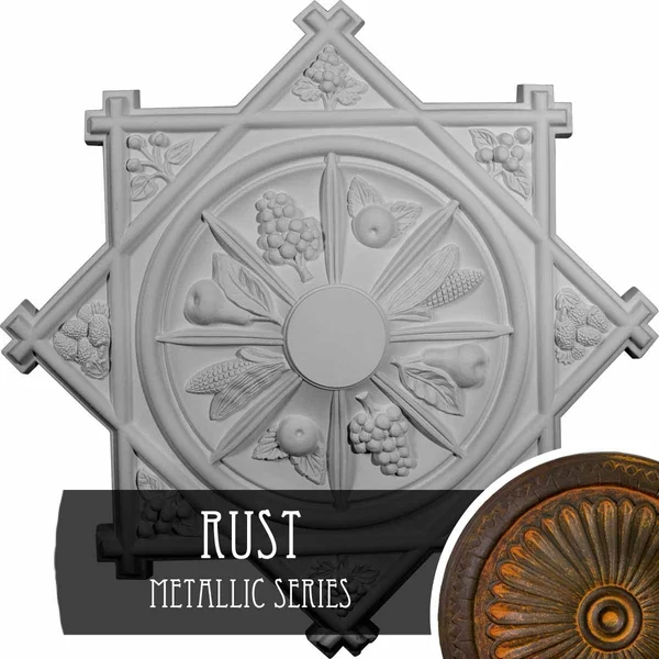 38 1/4x22OD x 1 1/2x22P Antilles Ceiling Medallion (Fits Canopies Up to 6x22) - Hand-Painted Rust