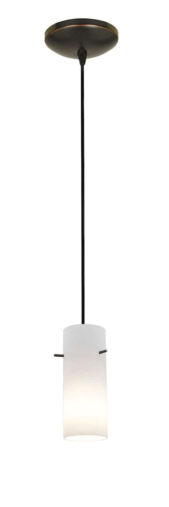 Access Lighting 28030-1C-BS/RUSKY Sydney 1 Light Cylinder Glass Pendant in Brushed Steel with Ruby Sky Glass