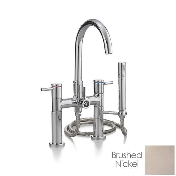 Cheviot Deck Mount Clawfoot Tub Hand Shower Faucet with Cross Handles 7512-BN