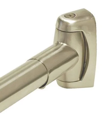 Better Home Products 100SN 5' Curved Shower Rod with Holders in Satin Nickel