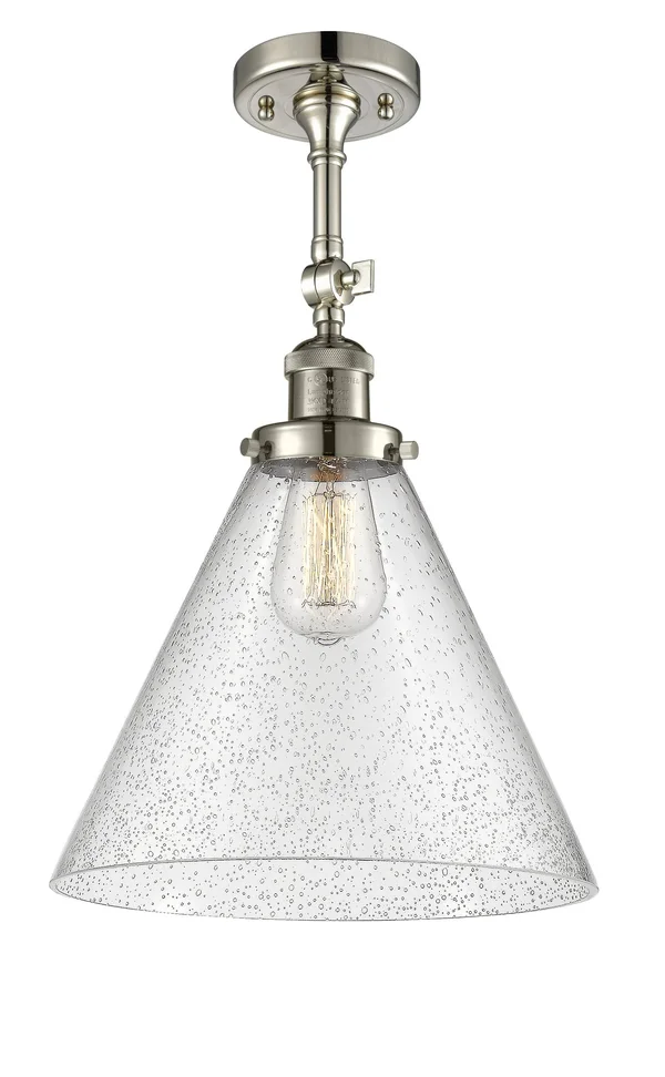 Innovations 201F-PN-G44-L Polished Nickel X-Large Cone 1 Light Semi-Flush Mount