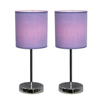 Zipcode Design Ariana 11.89x22 Table Lamp Set Shade Color: Purple