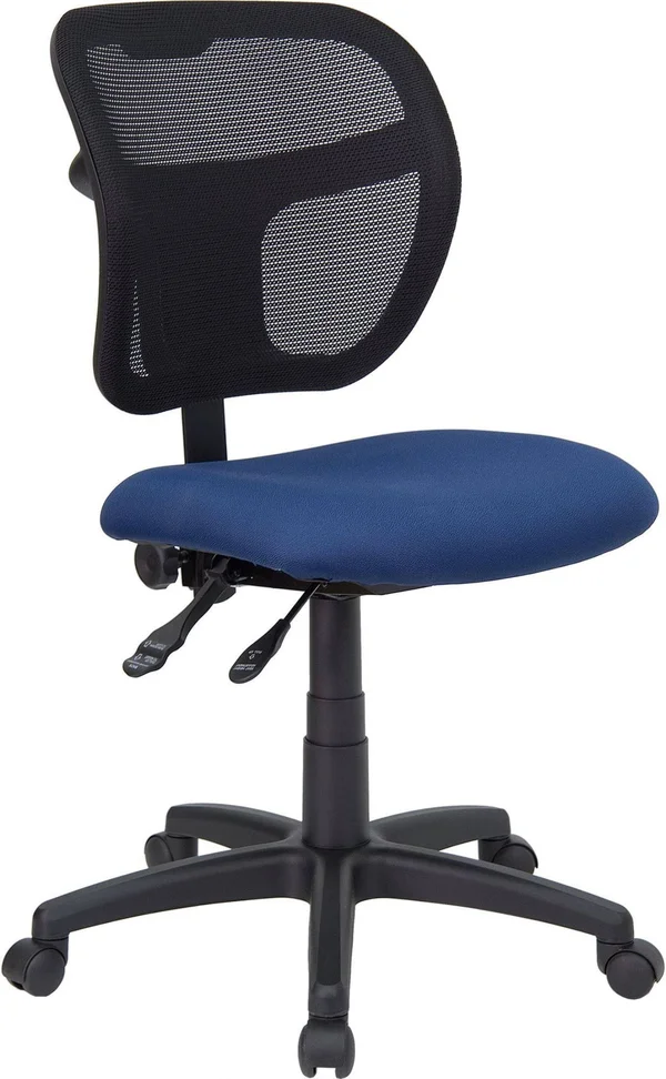 Flash Furniture Mid-Back Mesh Task Chair Navy Blue Fabric