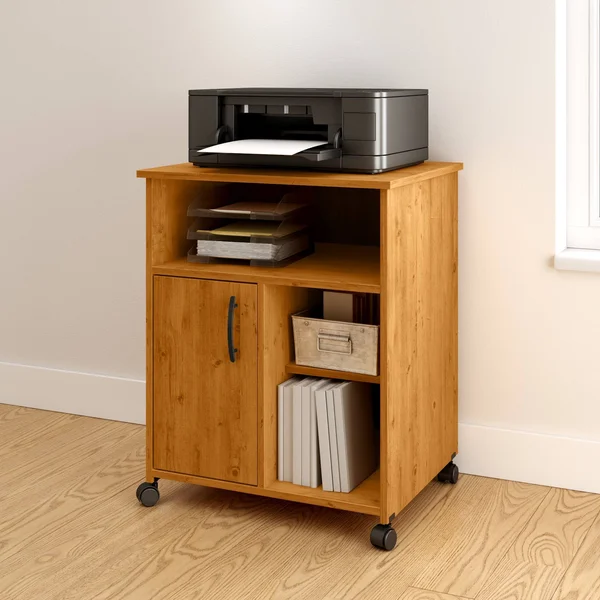 South Shore Axess Printer Cart on Wheels - Country Pine