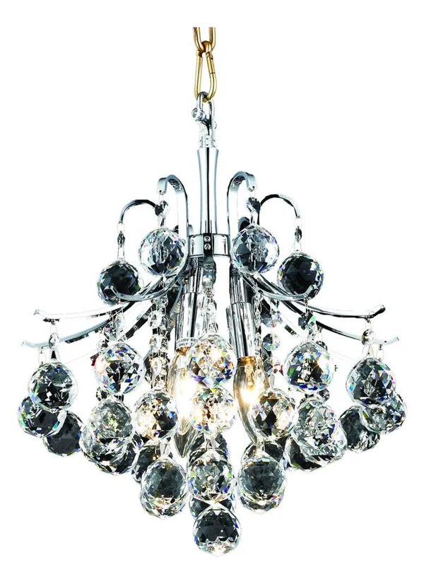Elegant Lighting V8000D12C/EC Toureg 3 Light Chrome Pendant Clear Elegant Cut Crystal