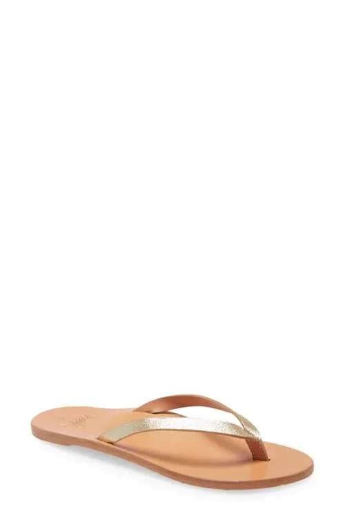 Women's Beek Seabird Flip Flop - Size 10 M - Metallic