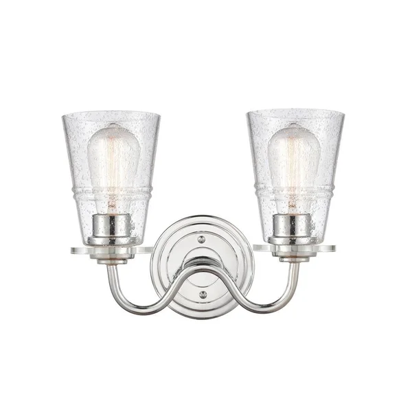 421-2W-PC-G4214 2-Light 13.5x22 Scarlett Polished Chrome Bath Vanity Light - Seedy Scarlett Glass Glass - Dimmable LED Bulbs (In