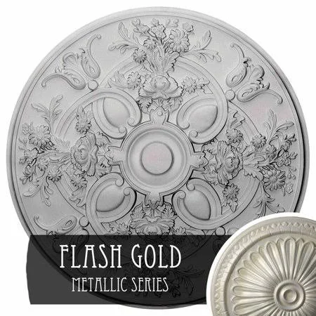 Ekena Millwork CM30TEFLS 30 5/8x22OD x 2 1/2x22P Tellson Ceiling Medallion (Fits Canopies Up to 6 3/4x22) - Hand-Painted Flash Go