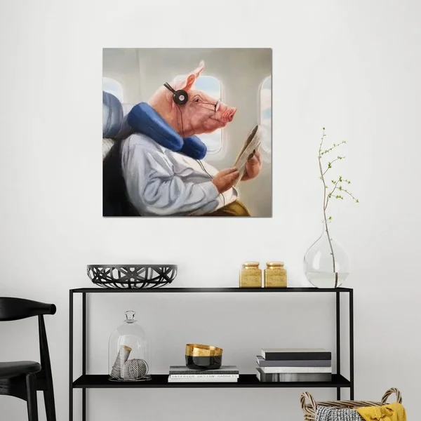Lucia Heffernan Canvas Wall Decor Art Prints - When Pigs Fly II ( Animal Art > Farm Animals > Pigs art)