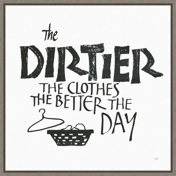 Amanti Art Laundry Room IV Framed Canvas Wall Art - Grey, 16x16