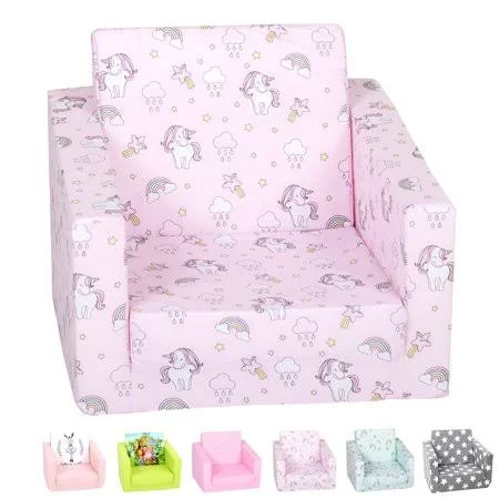 Delsit Toddler Chair & Kids Sofa - European Made Children's 2 in 1 Flip Open Foam Single Sofa - Toddler Fold Out Chair, Kids