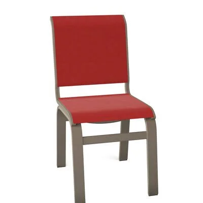 Aruba II Patio Dining Side Chair Telescope Casual Red 1D/Textured Kona 35x22H x 17x22W x 25x22D