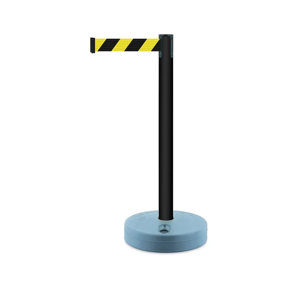 885 Outdoor Stanchion Post (Post Color: Black (Plastic), Webbing/Rope/Chain Color: Black/Yellow Chevron, Webbing/Rope/Chain Leng
