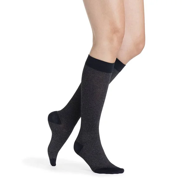 Sigvaris 832cssw23 Microfiber Shades 20-30 mmHg Womens Knee High Compression Socks Navy Heather - Small Short
